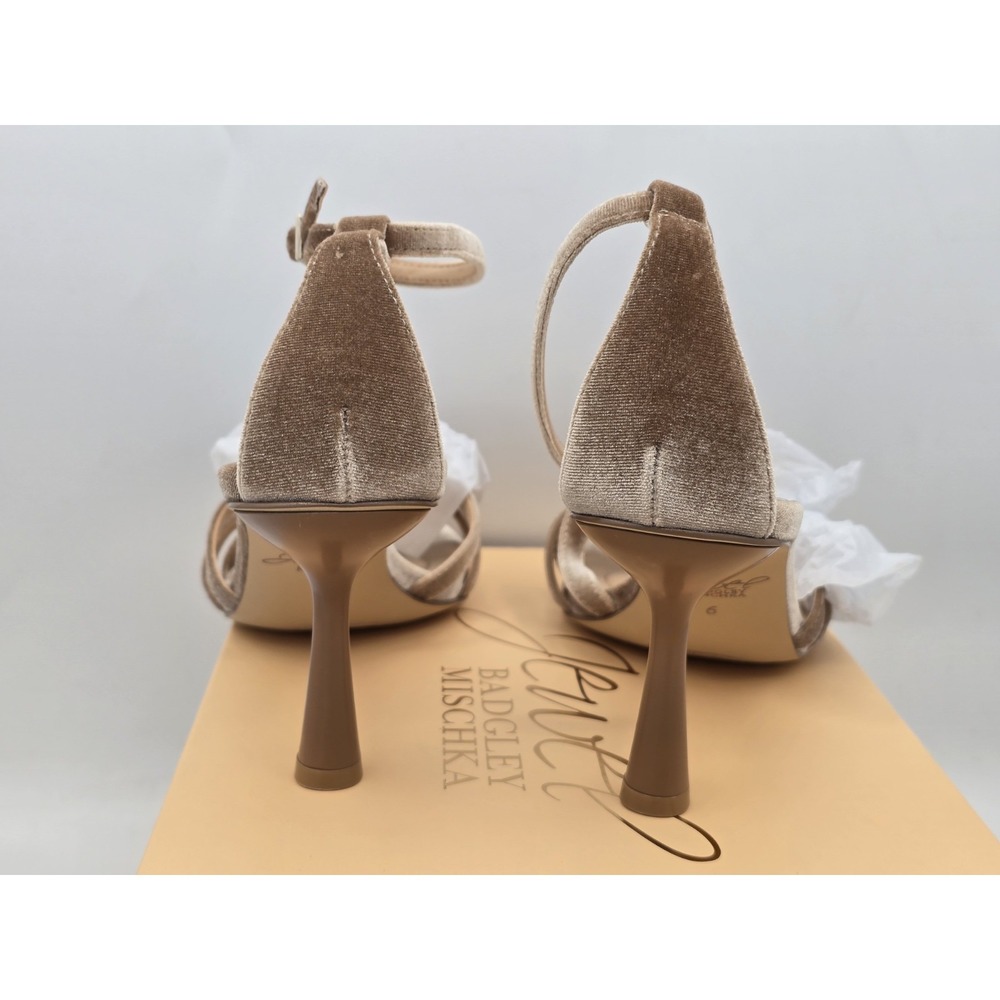 NIB Jewel Badgley Mischka Womens Tailani Open-toe Stiletto Heels - Sand - Size 6 - Picture 6 of 12